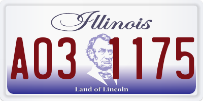 IL license plate A031175