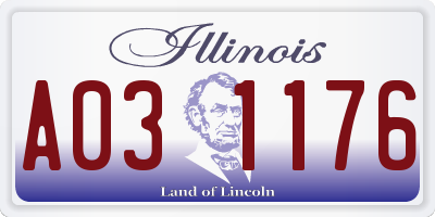 IL license plate A031176