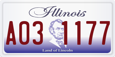 IL license plate A031177