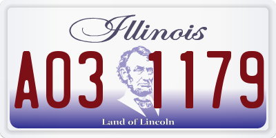 IL license plate A031179