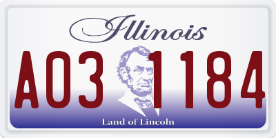IL license plate A031184