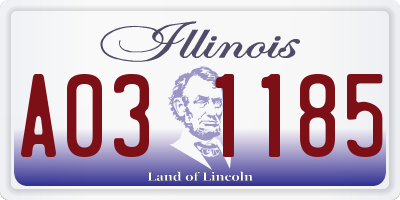 IL license plate A031185