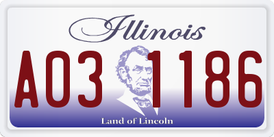 IL license plate A031186