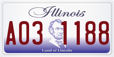 IL license plate A031188