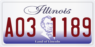 IL license plate A031189