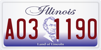 IL license plate A031190
