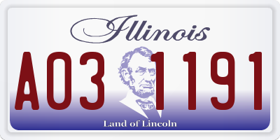 IL license plate A031191