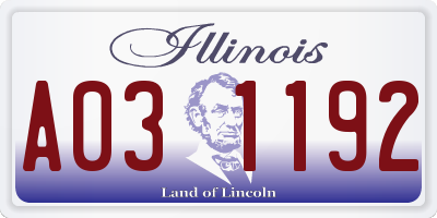IL license plate A031192