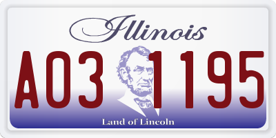 IL license plate A031195