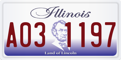IL license plate A031197