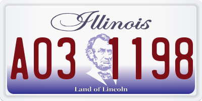 IL license plate A031198