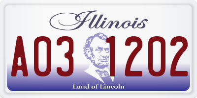 IL license plate A031202