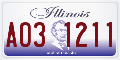 IL license plate A031211