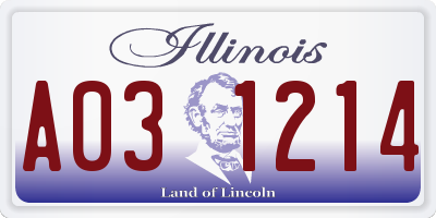 IL license plate A031214