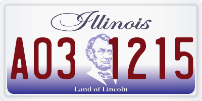 IL license plate A031215