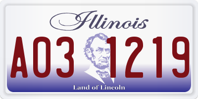 IL license plate A031219