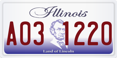IL license plate A031220