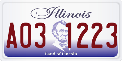 IL license plate A031223