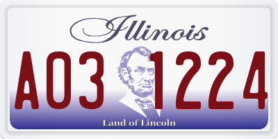 IL license plate A031224