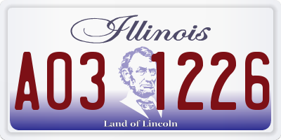 IL license plate A031226