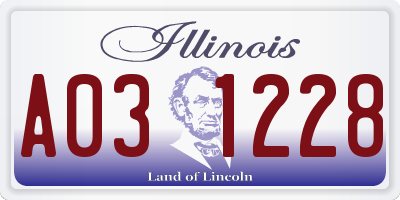 IL license plate A031228
