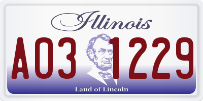 IL license plate A031229