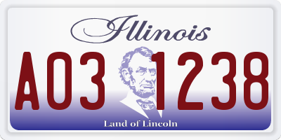IL license plate A031238