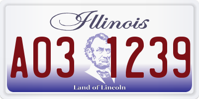 IL license plate A031239
