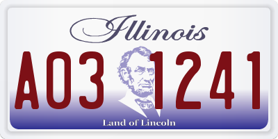 IL license plate A031241