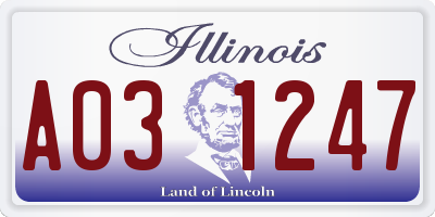 IL license plate A031247