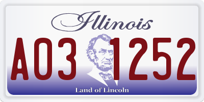 IL license plate A031252