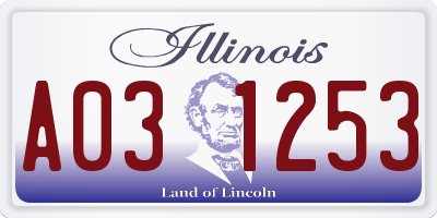 IL license plate A031253