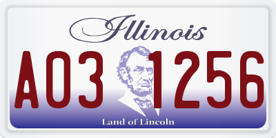 IL license plate A031256