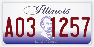 IL license plate A031257