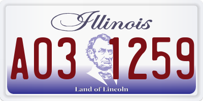 IL license plate A031259