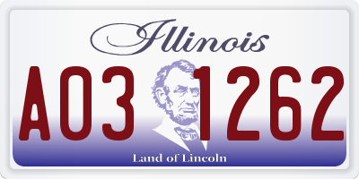IL license plate A031262