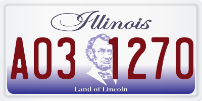 IL license plate A031270