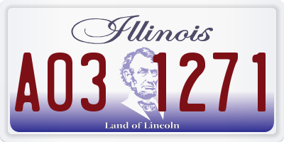 IL license plate A031271