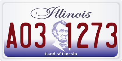 IL license plate A031273