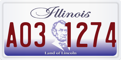 IL license plate A031274