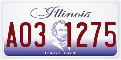 IL license plate A031275
