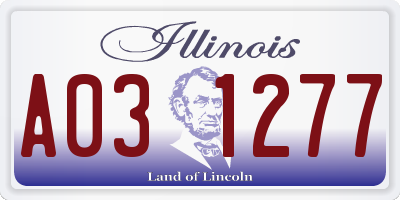 IL license plate A031277