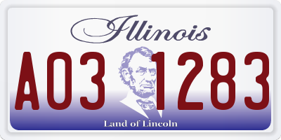 IL license plate A031283