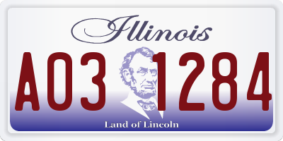 IL license plate A031284