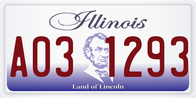 IL license plate A031293