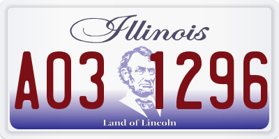 IL license plate A031296