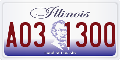IL license plate A031300