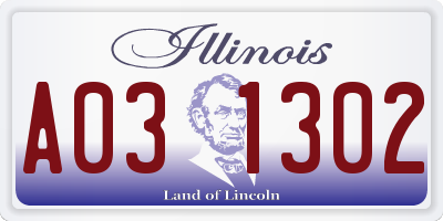 IL license plate A031302