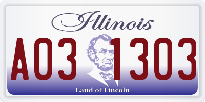 IL license plate A031303