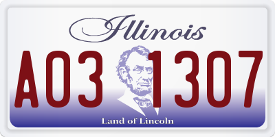 IL license plate A031307